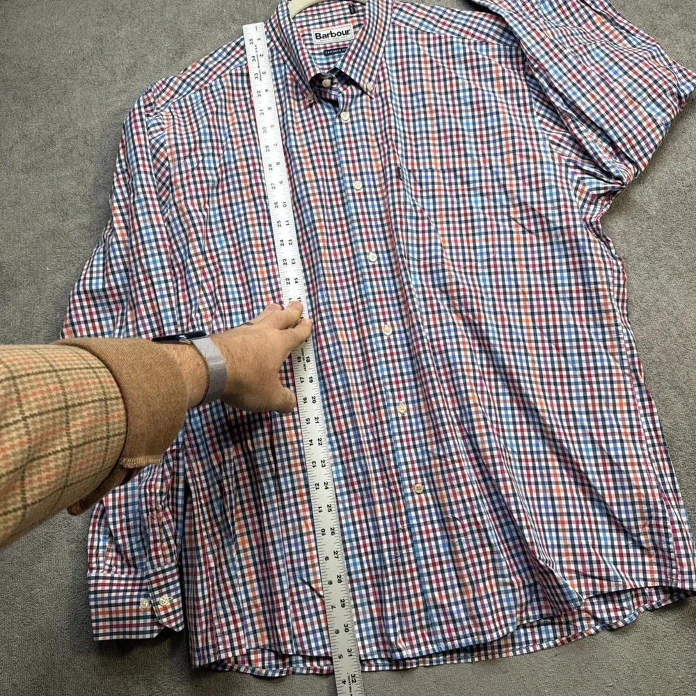 Barbour tailored‎ fit check shirt multicolor long sleeve classic mens button XL